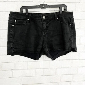 Torrid Black Raw Hem Mid Rise Jean Shorts Women's Plus Size 18